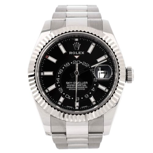 Sky-Dweller Oyster Perpetual Chronometer Black Automatic Watch Stainless Steel and White Gold 42